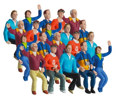 Set of Figures, Spectators Seated, 20 Pieces