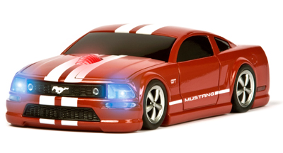Ford Mustang  (Red) with White Stripe Series Car Mouse.