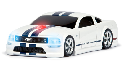 Ford Mustang White/Blue Series Car Mouse.