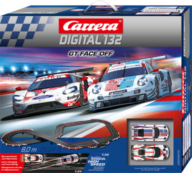 Carrera 30012 GT Face Off, Digital 132 Set w/Lights