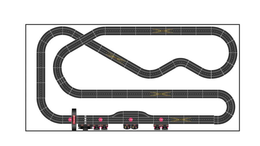 Complete Carrera Digital 132 - 8x16 ft Track Layout