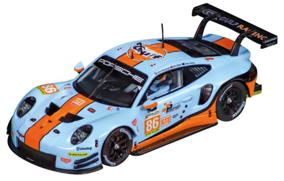 Carrera 32019 Porsche 911 RSR "Gulf Racing, Mike Wainwright, No. 86", Silverstone 2018