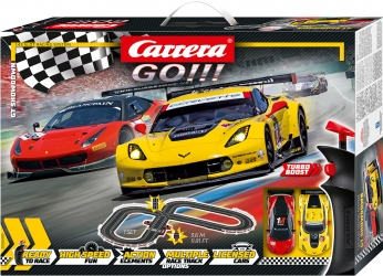 Carrera GO Red Victory 1:43 Scale Slot Car Race Set with Turbo Booster