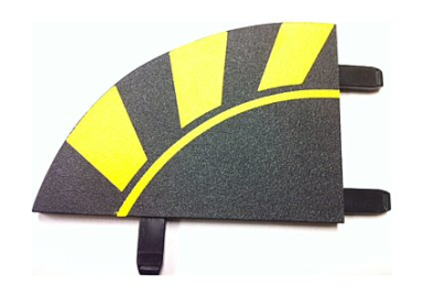 Carrera 20598 - 132/124 End Pieces Outside shoulder Curve (6) Yellow and Black, Bargain Lot Item