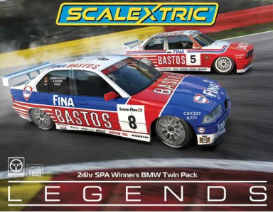 Scalextric C4587A 24 Hours of Spa BMW Twin Pack, DPR, 132 Scale w/Lights