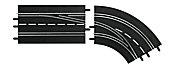 Carrera Digital 132 Lane Change Curve Left (30363) - 1/24 & 1/32 Slot Car Track - Out To In Switch Track