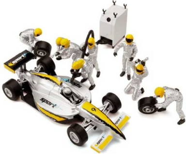 Scalextric C8302 , Race + Pit Team, Silver, Bargain Lot