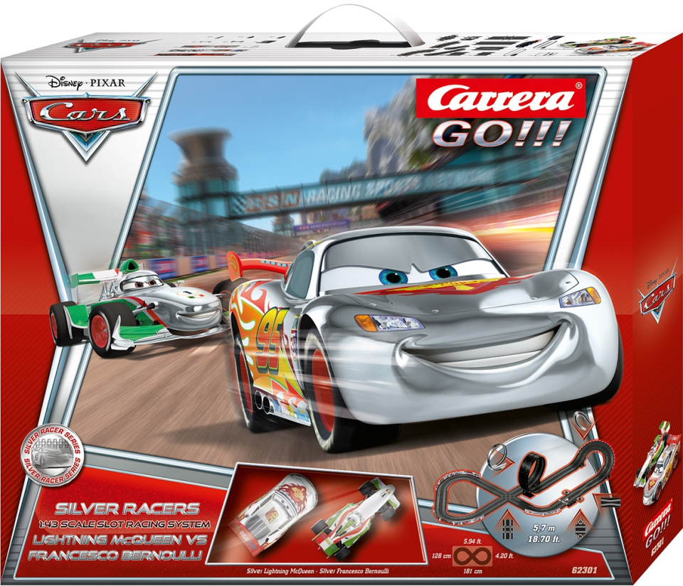 Carrera 62301 Disney Pixar Cars Silver Racers Set GO 1 43