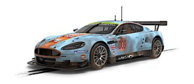 Scalextric C4316 Aston Martin DBR9 - Gulf Edition - ROFGO 'Dirty Girl', DPR, 1/32 Scale w/Lights