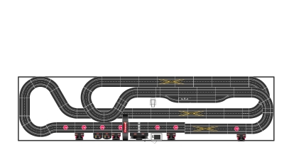 Complete Carrera Digital 132 - 4x16 ft Track Layout